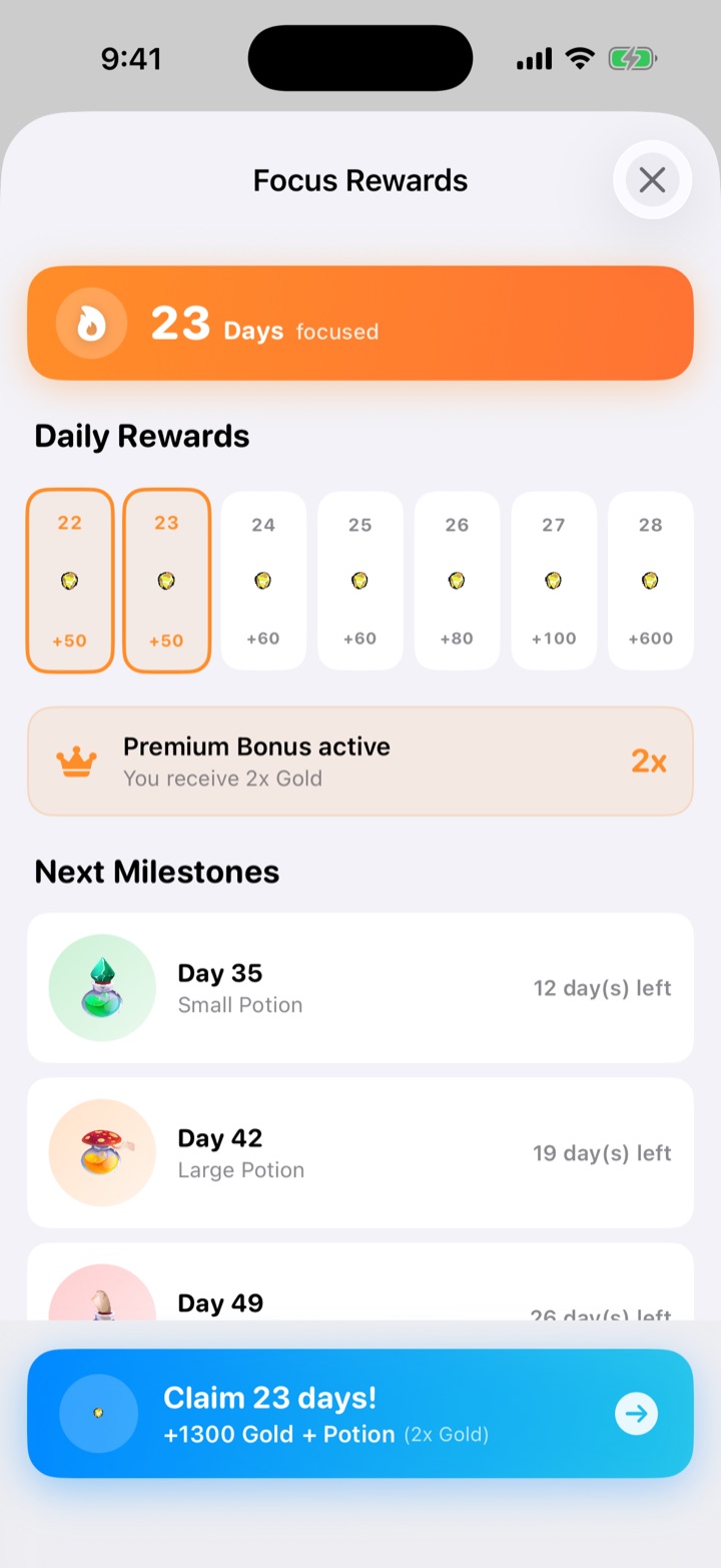 Daily rewards